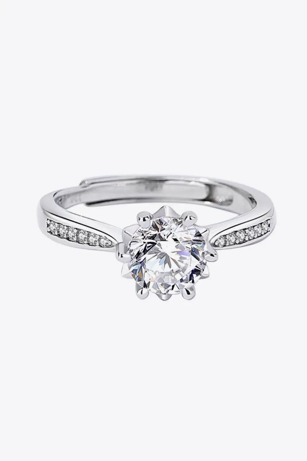 1 Carat Moissanite Adjustable 6-Prong Ring - Razmas Shop