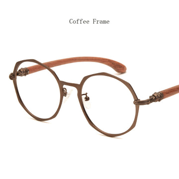 Wooden Glasses Retro Round Frame Fujii Glasses Frame Women