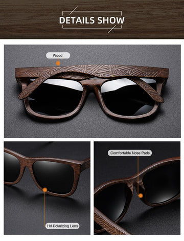 Wooden fashionable men's glasses