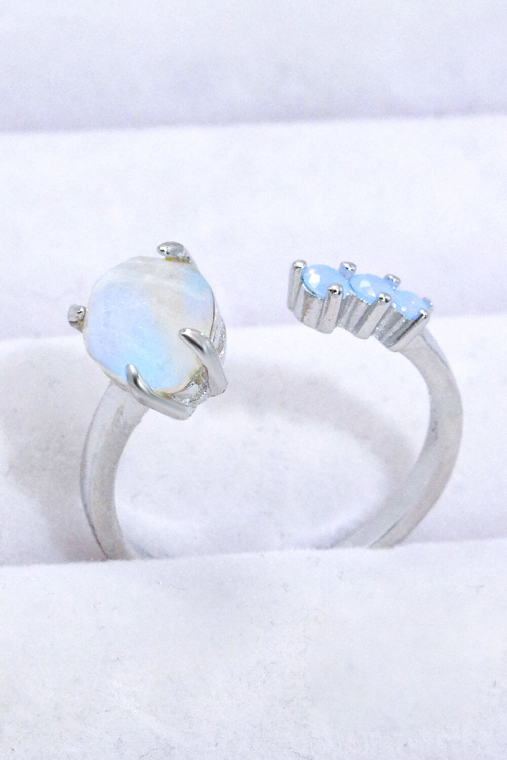 18K Rose Gold-Plated Moonstone Open Ring - razmas Shop