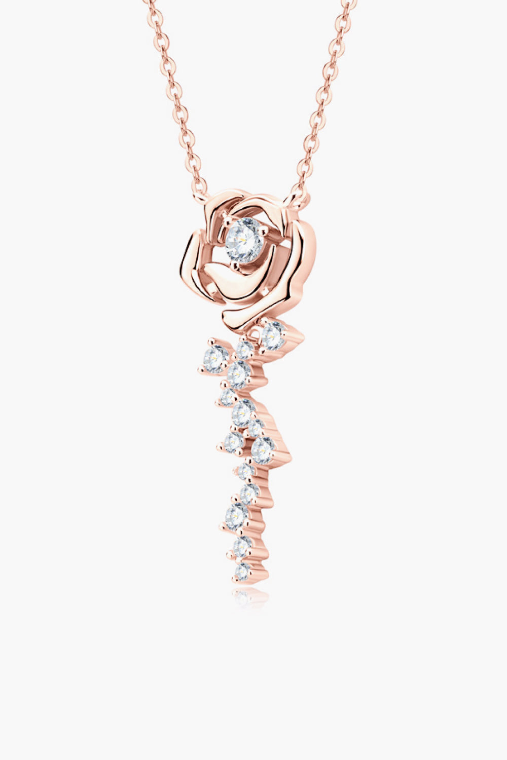 925 Sterling Silver 18K Rose Gold-Plated Pendant Necklace - razmas Shop