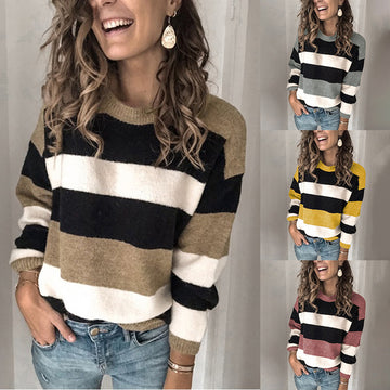 Contrast striped sweater