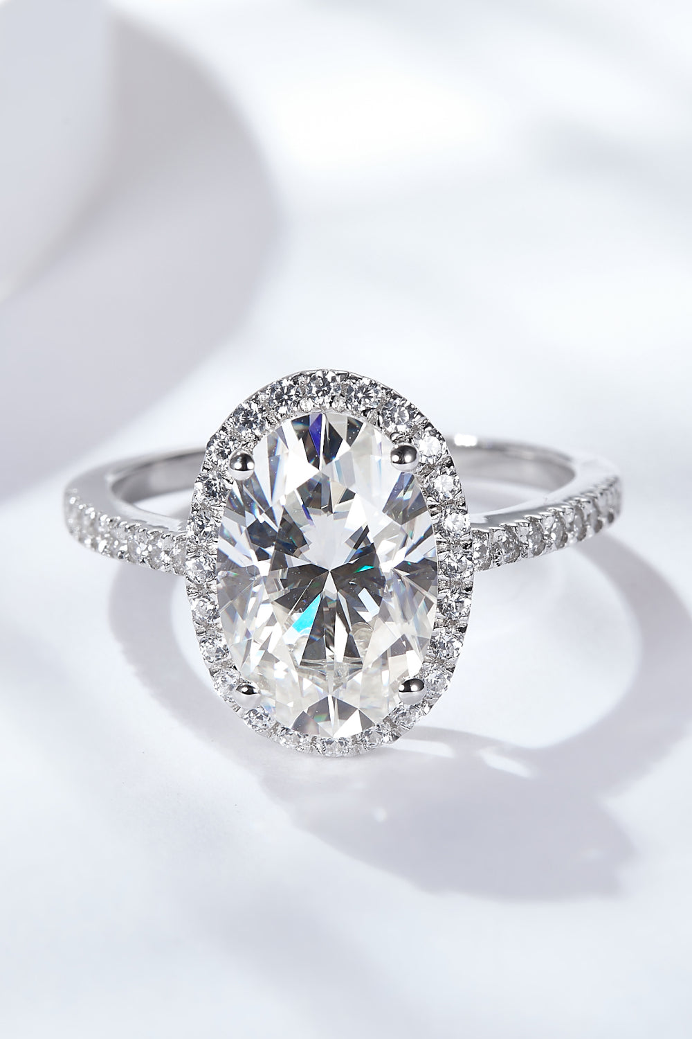 4.5 Carat Moissanite Halo Ring - razmas Shop