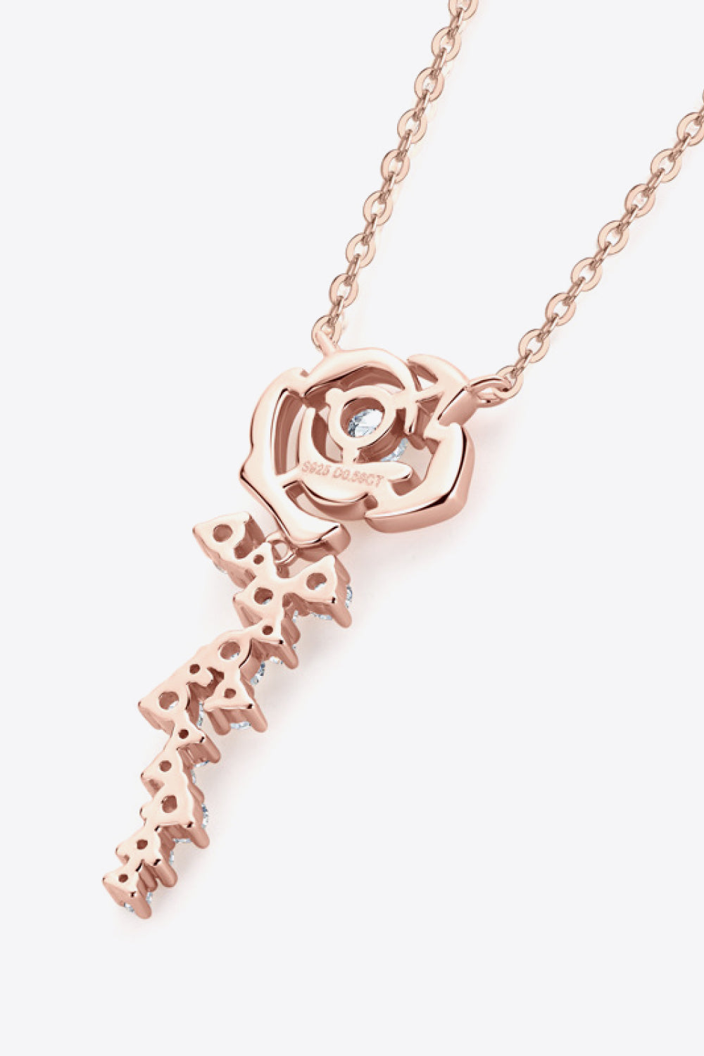 925 Sterling Silver 18K Rose Gold-Plated Pendant Necklace - razmas Shop