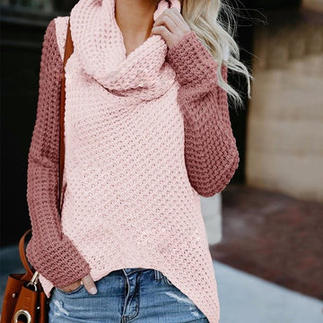 Patchwork turtleneck sweater