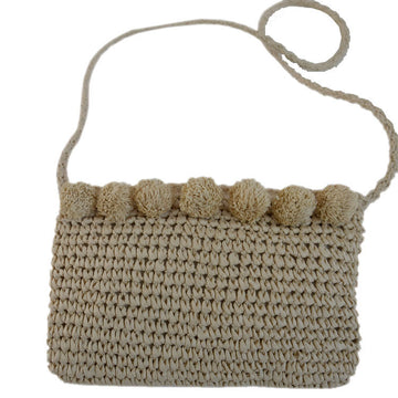 Hand-woven flowers straw bag