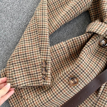 Polyester breasted Plaid Blazer