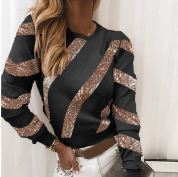 Sequin stitching sweater