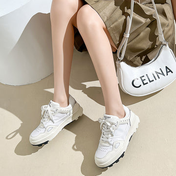 Board Shoes All-Match Student White Shoes Summer New Leather Surface Stitching Casual Women