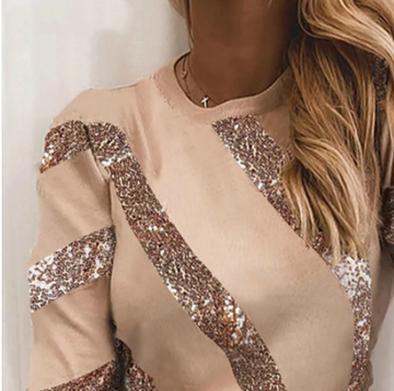 Sequin stitching sweater