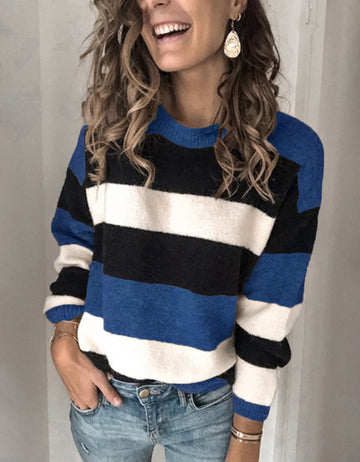 Contrast striped sweater