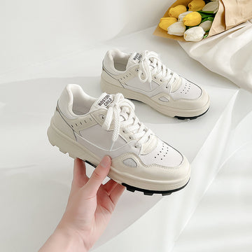 Board Shoes All-Match Student White Shoes Summer New Leather Surface Stitching Casual Women