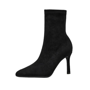 Elastic Pointed Black New Boot