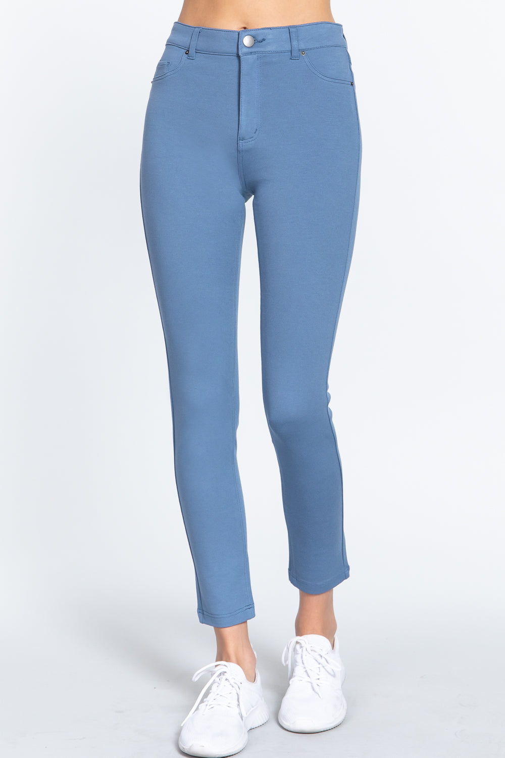 5-pockets Shape Skinny Ponte Mid-rise Pants - razmas Shop