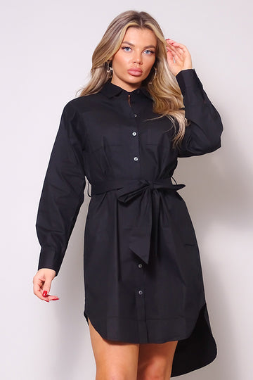 Long Sleeve Poplin Shirt Dress