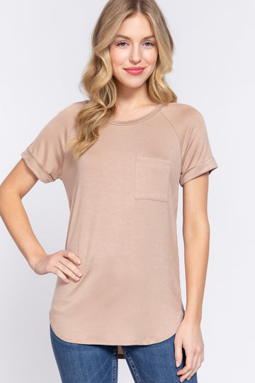 Short Raglan Slv Rayon Jersey Top