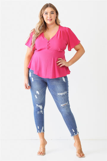 Plus Tie Detail Flare Top