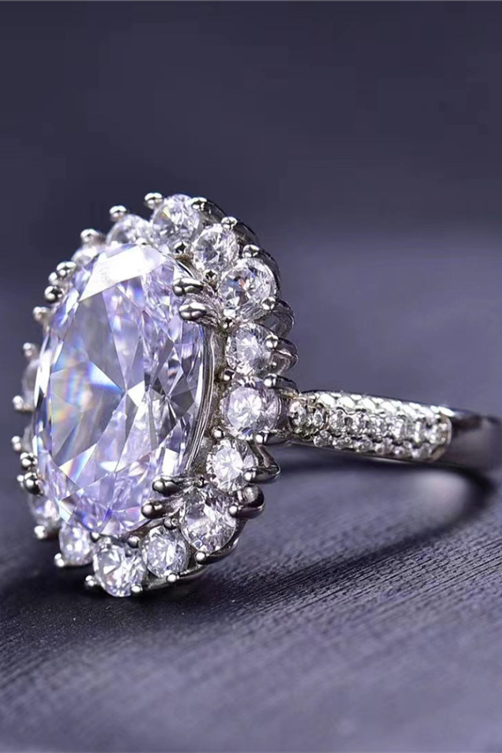 8 Carat Oval Moissanite Ring - razmas Shop