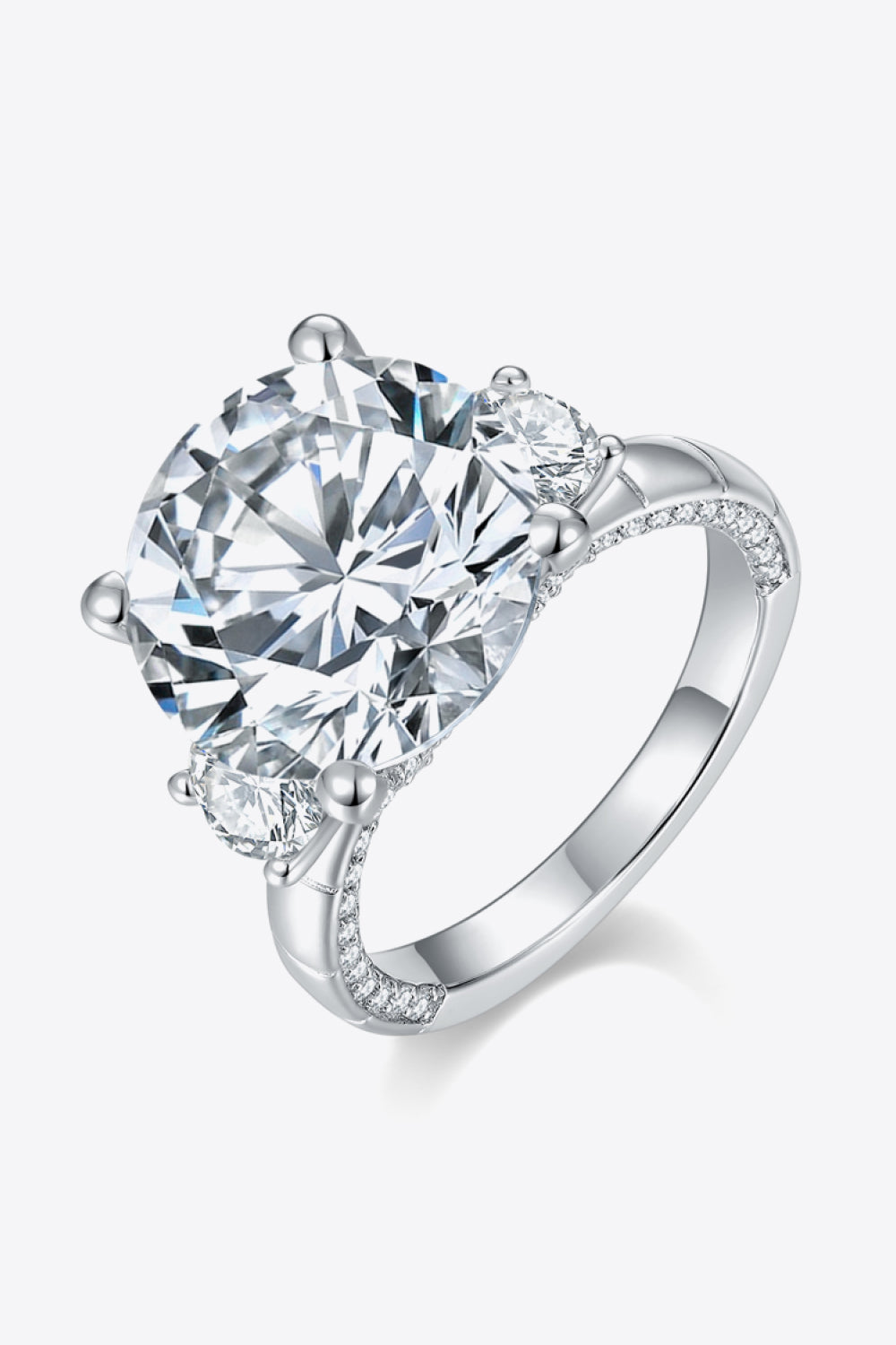 8.6 Carat Moissanite Platinum-Plated Ring - razmas Shop