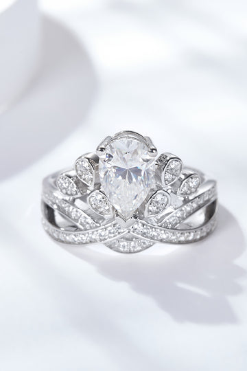 1.5 Carat Moissanite Crown-Shaped Ring