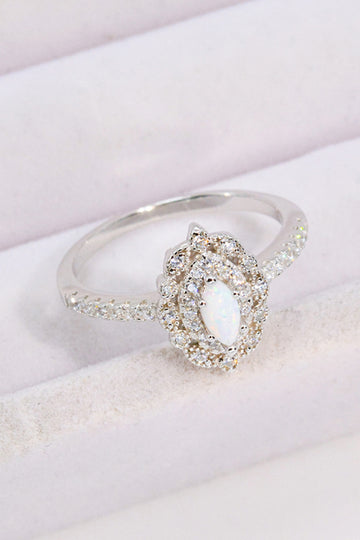 Modern Love Story Opal and Zircon Ring