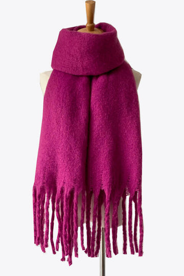 Fringe Detail Polyester Scarf